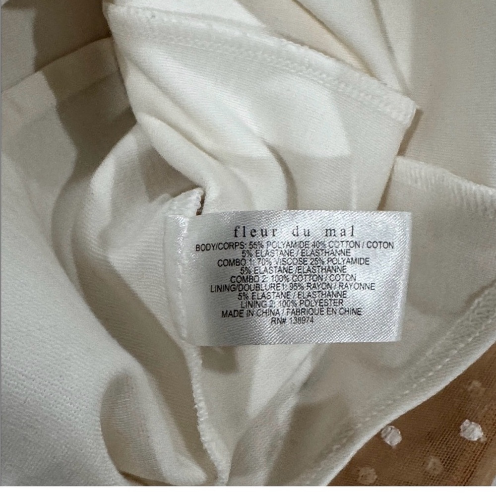 Fleur du Mal white and tan polka dot bodysuit. New with tags - Picture 8 of 11